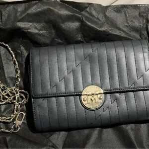 Stylish Black Quilted Crossbody Bag by MetroCity